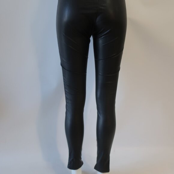 Women Velvet Graham & Spencer Black Faux Leather Leggings S - Picture 7 of 8